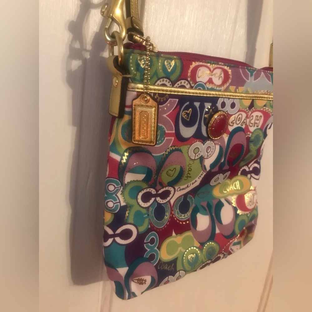 Pre owned COACH 2 way multi color bag,